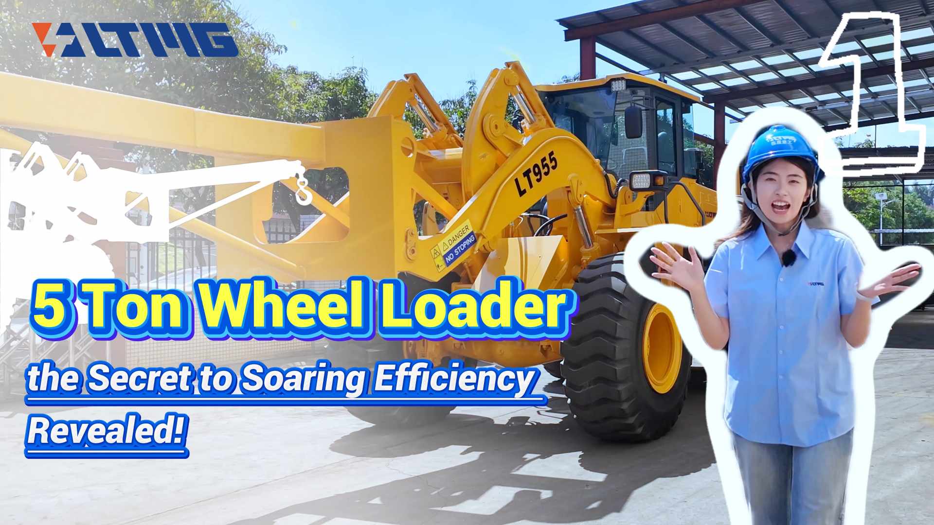 Cargadora de ruedas LT955: 5 toneladas de potencia con brazo de manipulación de materiales