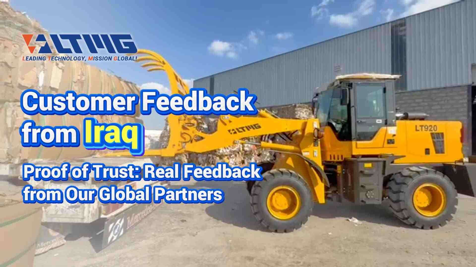 Cargadora LT920 con pinza en Irak: Manejo de residuos con facilidad